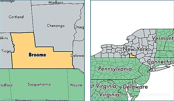 location of Broome county on a map