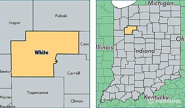 location of White county on a map