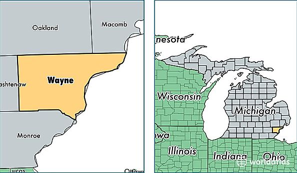 location of Wayne county on a map