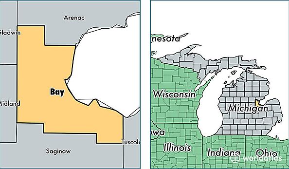 location of Bay county on a map
