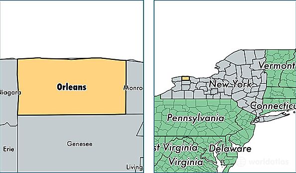 location of Orleans county on a map