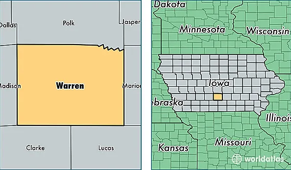 location of Warren county on a map