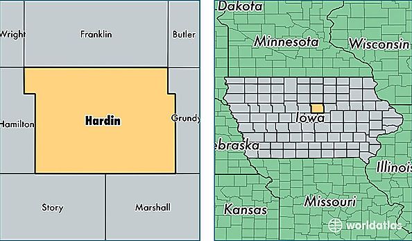 location of Hardin county on a map