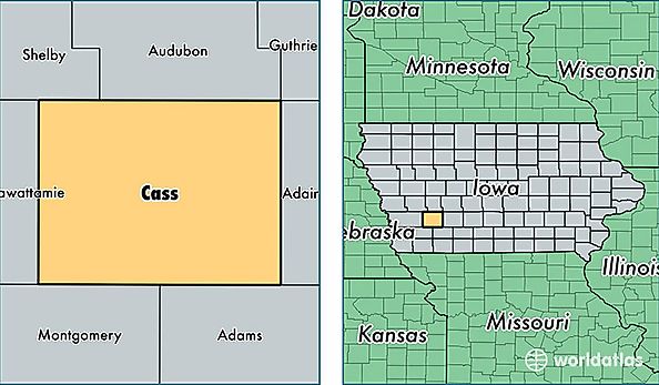 location of Cass county on a map
