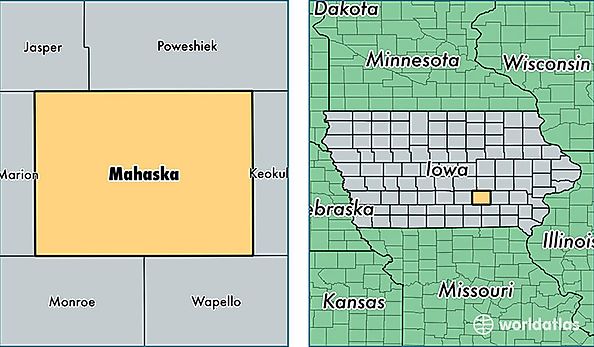 location of Mahaska county on a map