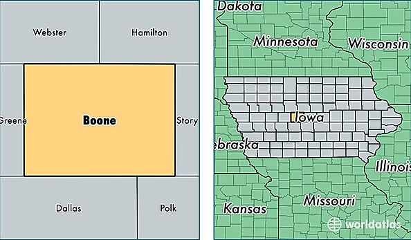 location of Boone county on a map