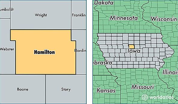 location of Hamilton county on a map