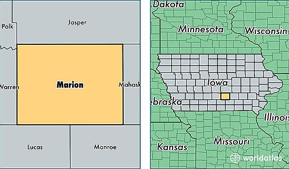 location of Marion county on a map