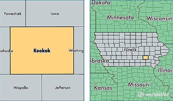 location of Keokuk county on a map