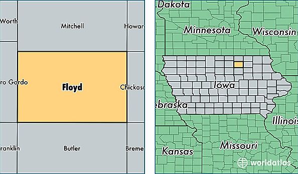 location of Floyd county on a map