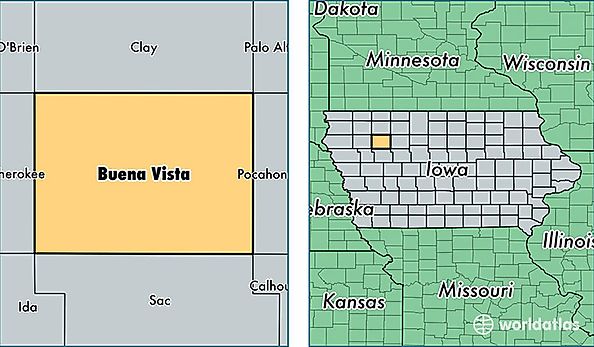 location of Buena Vista county on a map