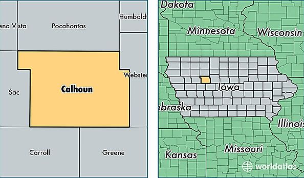 location of Calhoun county on a map