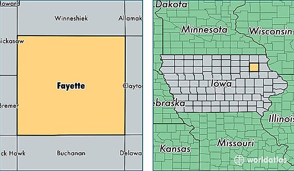 location of Fayette county on a map
