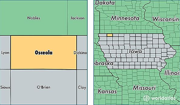 location of Osceola county on a map