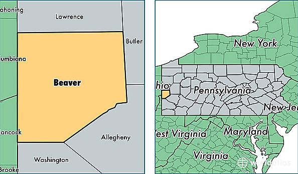 location of Beaver county on a map