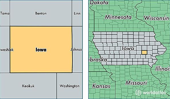 location of Iowa county on a map