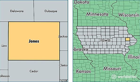 location of Jones county on a map