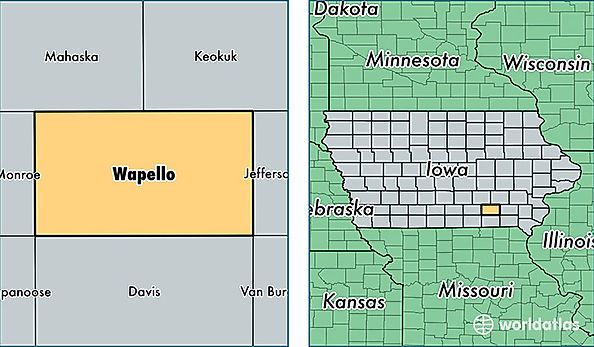 location of Wapello county on a map