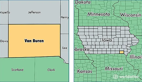 location of Van Buren county on a map