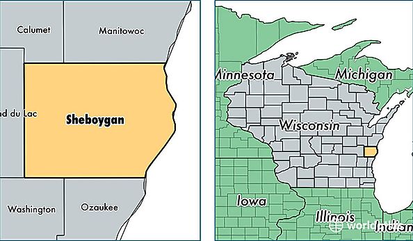location of Sheboygan county on a map
