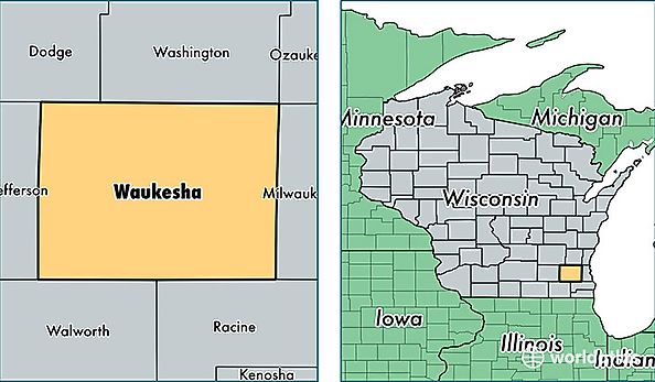 location of Waukesha county on a map
