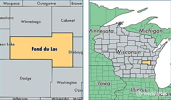 location of Fond du Lac county on a map