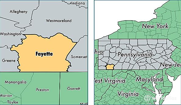 location of Fayette county on a map