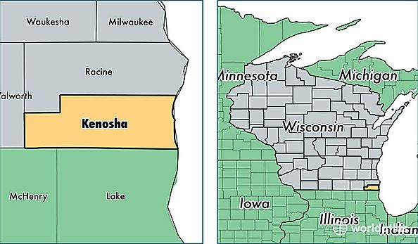 location of Kenosha county on a map