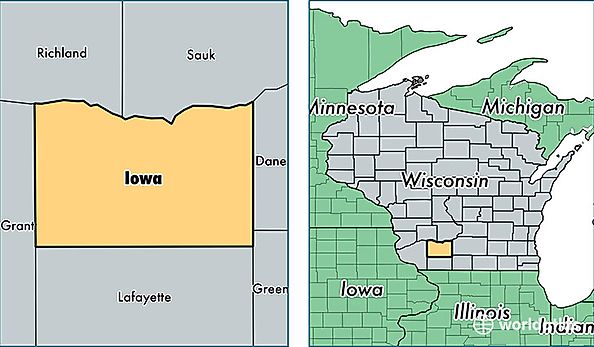 location of Iowa county on a map