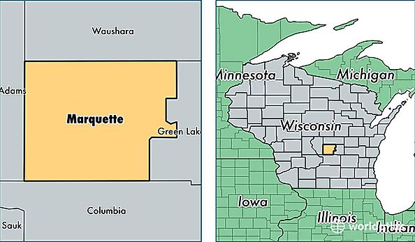 location of Marquette county on a map