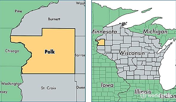 location of Polk county on a map