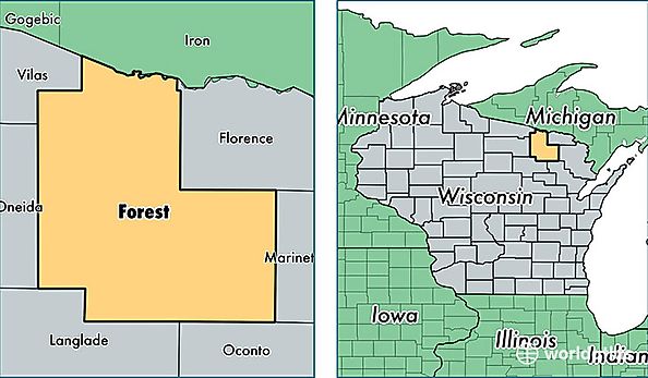 location of Forest county on a map