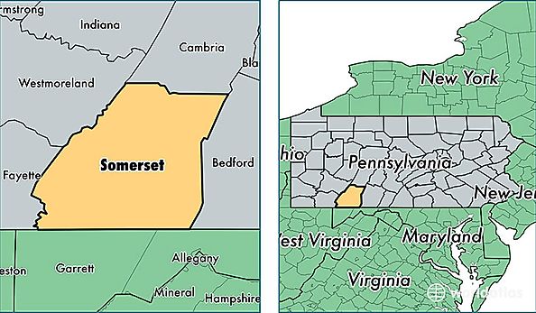 location of Somerset county on a map