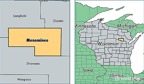 location of Menominee county on a map
