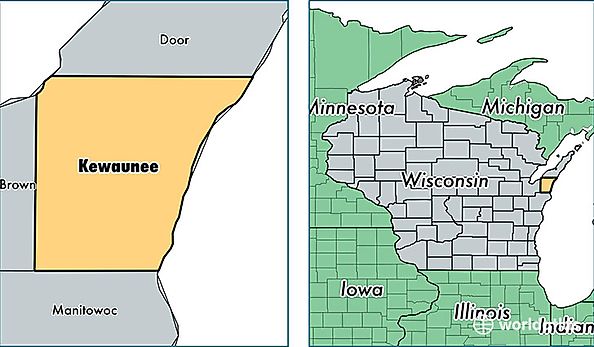 location of Kewaunee county on a map
