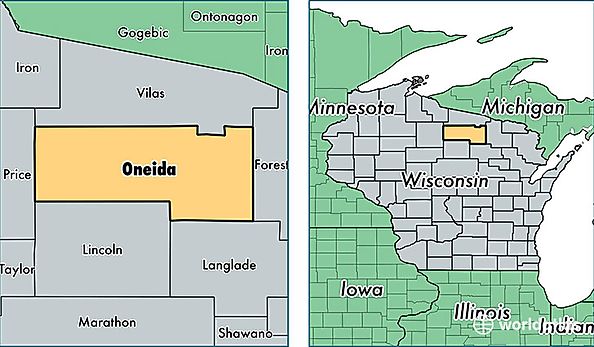location of Oneida county on a map