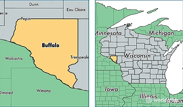 location of Buffalo county on a map
