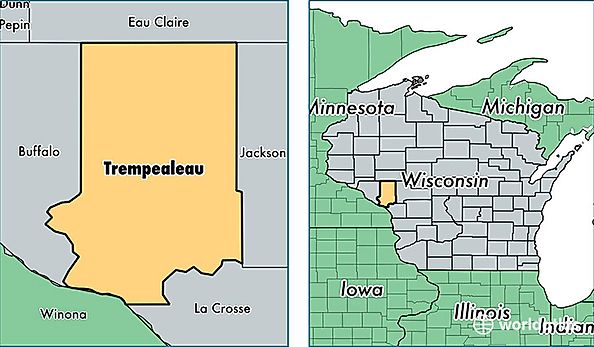 location of Trempealeau county on a map
