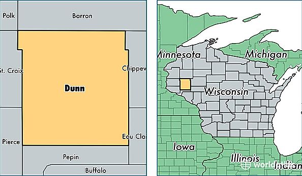 location of Dunn county on a map