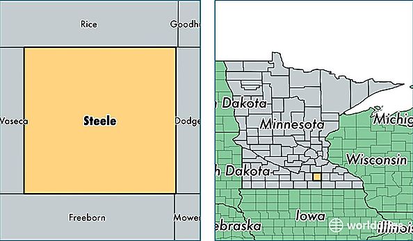 location of Steele county on a map