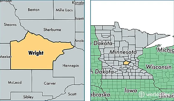 location of Wright county on a map