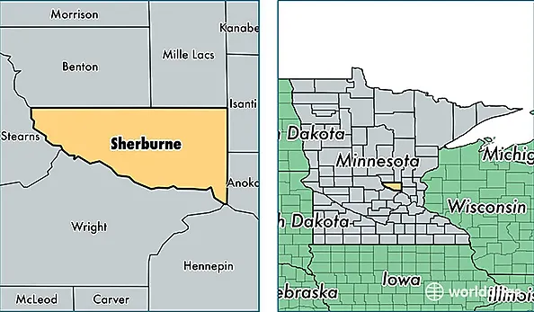 location of Sherburne county on a map