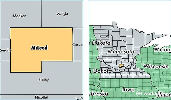 location of McLeod county on a map