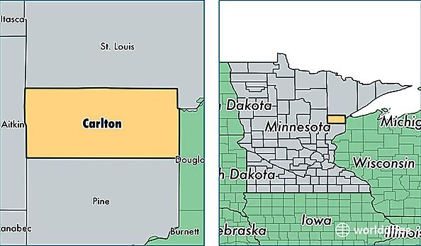 location of Carlton county on a map