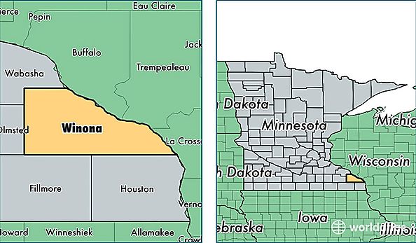 location of Winona county on a map
