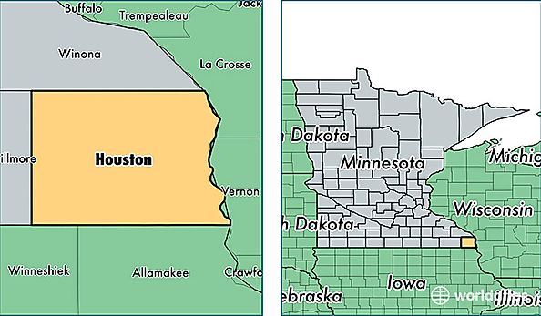 location of Houston county on a map
