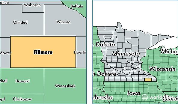 location of Fillmore county on a map