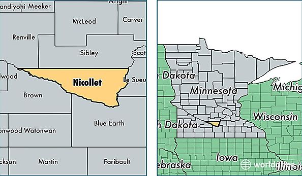 location of Nicollet county on a map