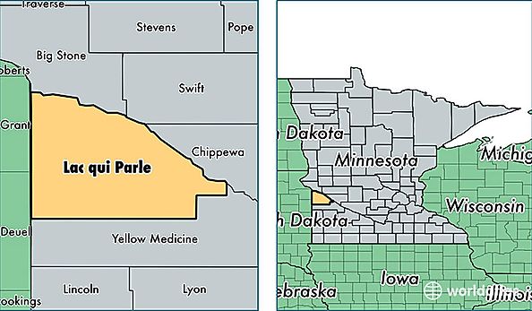 location of Lac Qui Parle county on a map