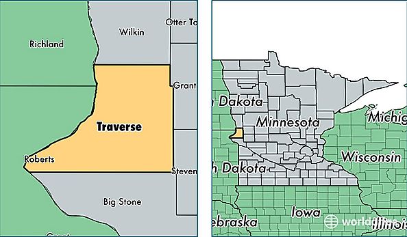location of Traverse county on a map